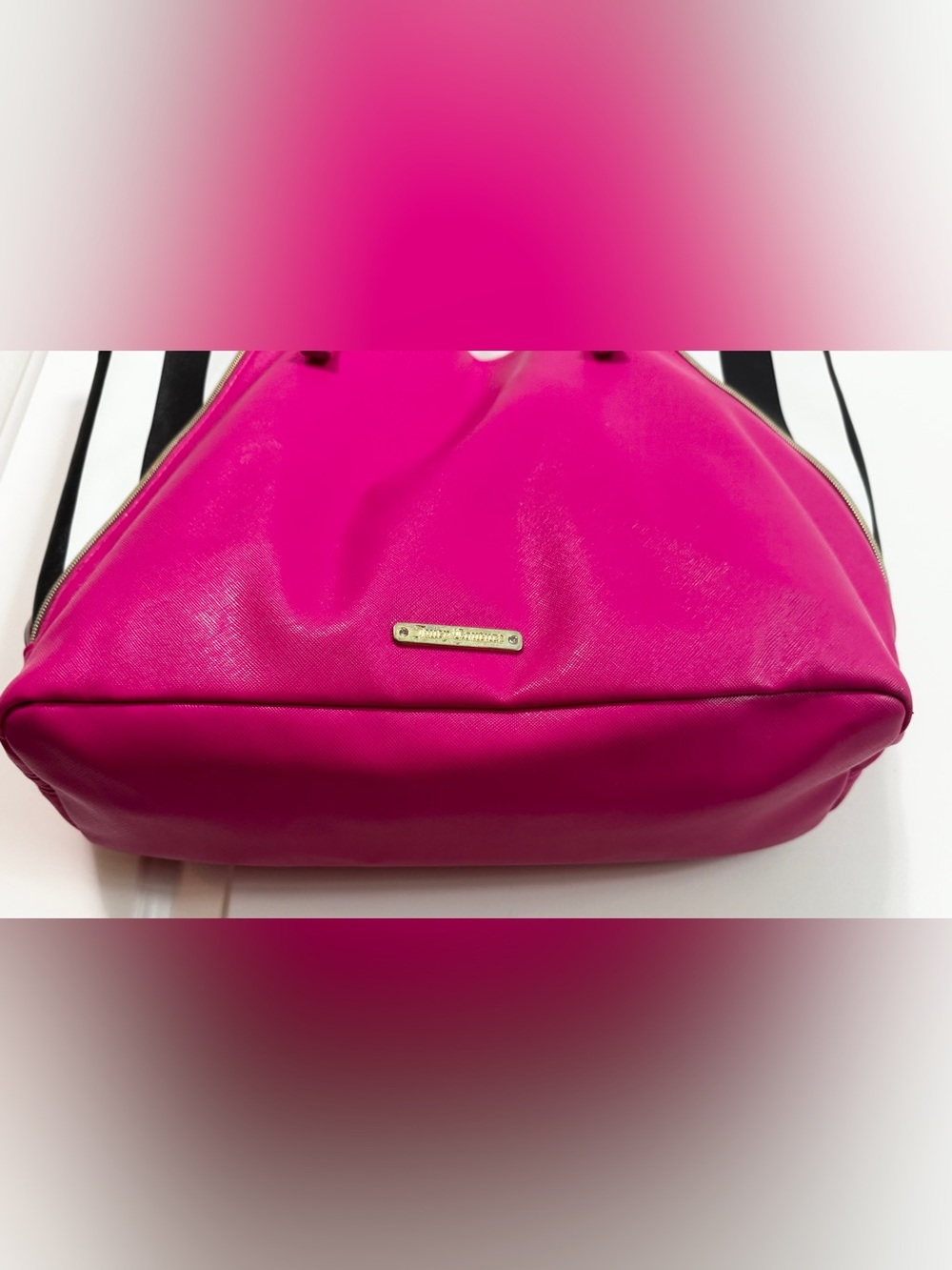 Juicy Couture Fuchsia Stripe Tote Bag - Picture 9 of 16